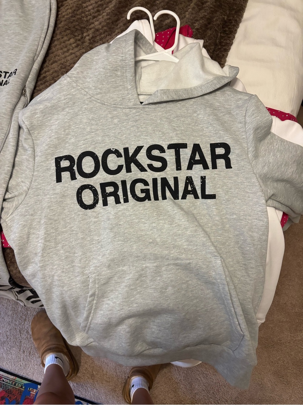 Gray "ROCKSTAR ORIGINAL" Graphic Hoodie